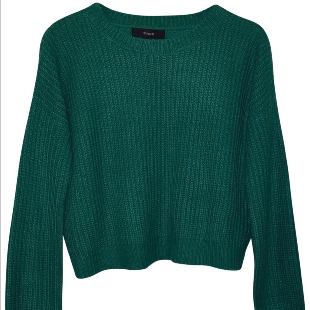 SALE‼️ EMERALD GREEN CROPPED SWEATER